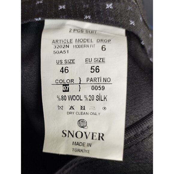 Snover Blue Pinstripe Suit Men's 46 Jacket/46W Pants 2-Pc Sharp Fit - Picture 12 of 16